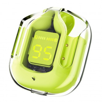 Bezdrátová sluchátka TWS Bluetooth do uší Acefast zelená (zelená T6 pro mládež)