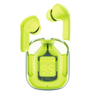 Bezdrátová sluchátka TWS Bluetooth do uší Acefast zelená (zelená T6 pro mládež)