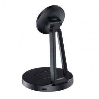 Acefast Qi Wireless Charger 15W for iPhone (with MagSafe) and Apple AirPods Stand Holder Magnetic Holder Black (E8 black)