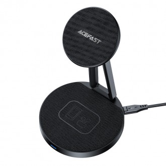 Acefast Qi Wireless Charger 15W for iPhone (with MagSafe) and Apple AirPods Stand Holder Magnetic Holder Black (E8 black)