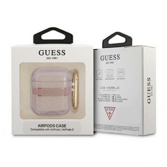 Guess GUA2HHTSP kryt AirPods růžový/růžový Strap Collection