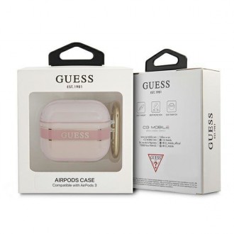 Guess GUA3HHTSP kryt AirPods 3 růžový/růžový Strap Collection