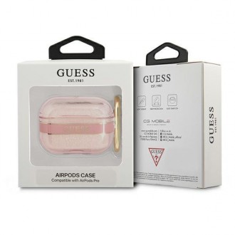 Guess GUAPHHTSP kryt AirPods Pro růžový/růžový Strap Collection