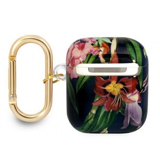 Guess GUA2HHFLB kryt AirPods blue/blue Flower Strap Collection