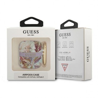 Guess GUA2HHFLU kryt AirPods fialový/fialový Flower Strap Collection