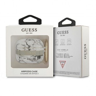 Guess GUA3HCHMAG AirPods 3 kryt šedý/šedý Marble Strap Collection
