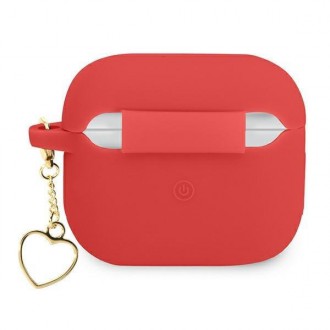 Guess GUA3LSCHSR kryt AirPods 3 červený/červený Silicone Charm Heart Collection