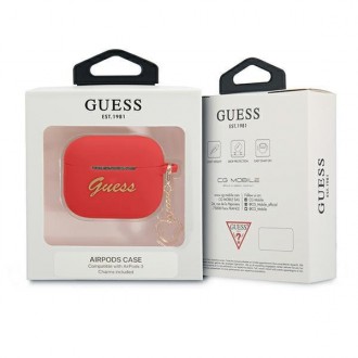 Guess GUA3LSCHSR kryt AirPods 3 červený/červený Silicone Charm Heart Collection