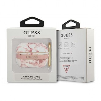 Guess GUAPHCHMAP kryt AirPods Pro růžový/růžový Marble Strap Collection