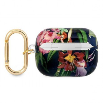 Guess GUAPHHFLB kryt AirPods Pro blue/blue Flower Strap Collection