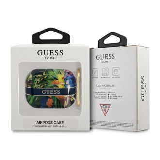 Guess GUAPHHFLB kryt AirPods Pro blue/blue Flower Strap Collection
