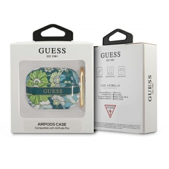 Guess GUAPHHFLN AirPods Pro kryt zelený/zelený Flower Strap Collection