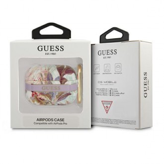 Guess GUAPHHFLU kryt AirPods Pro fialový/fialový Flower Strap Collection