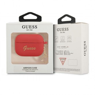 Guess GUAPLSCHSR AirPods Pro kryt červený/červený Silicone Charm Heart Collection