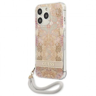Guess GUHCP13LHFLSD iPhone 13 Pro / 13 6,1&quot; zlaté/zlaté pevné pouzdro Flower Strap