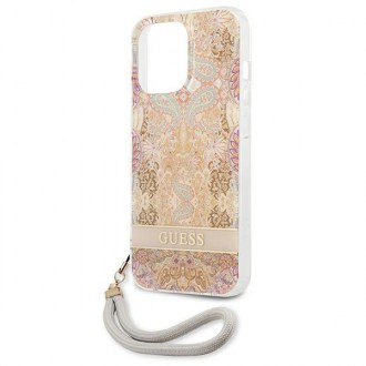 Guess GUHCP13LHFLSD iPhone 13 Pro / 13 6,1&quot; zlaté/zlaté pevné pouzdro Flower Strap