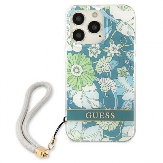 Guess GUHCP13LHFLSN iPhone 13 Pro / 13 6,1&quot; zelené/zelené pevné pouzdro Flower Strap