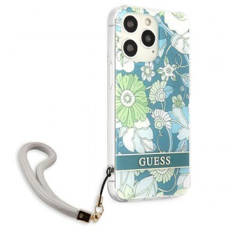 Guess GUHCP13LHFLSN iPhone 13 Pro / 13 6,1&quot; zelené/zelené pevné pouzdro Flower Strap