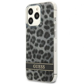 Guess GUHCP13LHSLEOK iPhone 13 Pro / 13 6,1&quot; šedý/šedý pevný obal Leopard