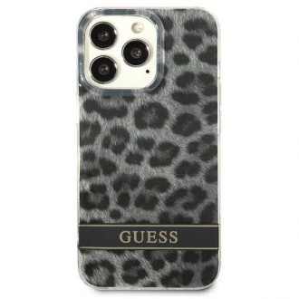Guess GUHCP13LHSLEOK iPhone 13 Pro / 13 6,1&quot; šedý/šedý pevný obal Leopard