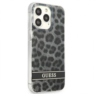 Guess GUHCP13LHSLEOK iPhone 13 Pro / 13 6,1&quot; šedý/šedý pevný obal Leopard