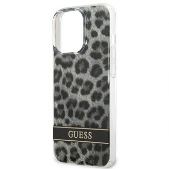 Guess GUHCP13LHSLEOK iPhone 13 Pro / 13 6,1&quot; šedý/šedý pevný obal Leopard