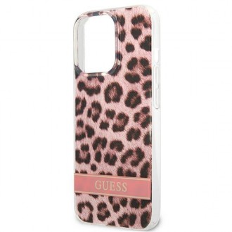 Guess GUHCP13LHSLEOP iPhone 13 Pro / 13 6,1&quot; růžový/růžový pevný obal Leopard