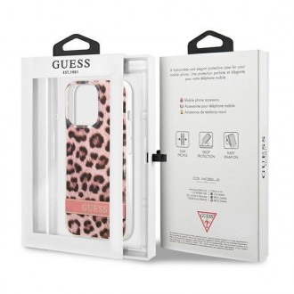 Guess GUHCP13LHSLEOP iPhone 13 Pro / 13 6,1&quot; růžový/růžový pevný obal Leopard