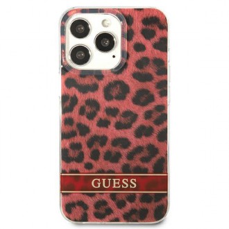 Guess GUHCP13LHSLEOR iPhone 13 Pro / 13 6,1&quot; červený/červený pevný obal Leopard