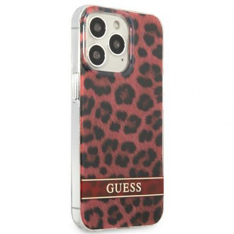 Guess GUHCP13LHSLEOR iPhone 13 Pro / 13 6,1&quot; červený/červený pevný obal Leopard