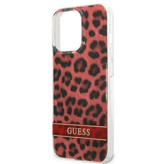 Guess GUHCP13LHSLEOR iPhone 13 Pro / 13 6,1&quot; červený/červený pevný obal Leopard