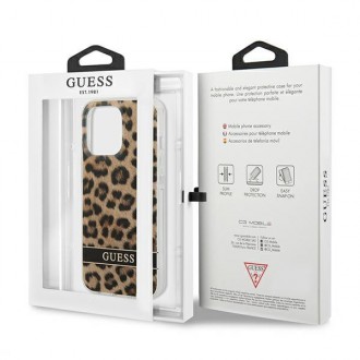 Guess GUHCP13LHSLEOW iPhone 13 Pro / 13 6,1&quot; hnědé/hnědé pevné pouzdro Leopard