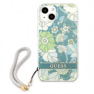 Guess GUHCP13MHFLSN iPhone 13 6,1&quot; zelené/zelené pevné pouzdro Flower Strap