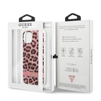 Guess GUHCP13MHSLEOP iPhone 13 6,1&quot; růžovo-růžový pevný obal Leopard