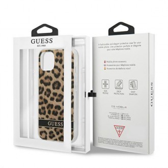 Guess GUHCP13MHSLEOW iPhone 13 6,1&quot; hnědý/hnědý pevný obal Leopard