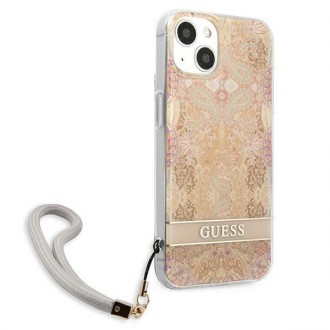 Guess GUHCP13SHFLSD iPhone 13 mini 5,4&quot; zlaté/zlaté pevné pouzdro Flower Strap