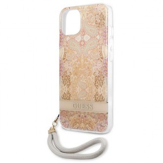 Guess GUHCP13SHFLSD iPhone 13 mini 5,4&quot; zlaté/zlaté pevné pouzdro Flower Strap