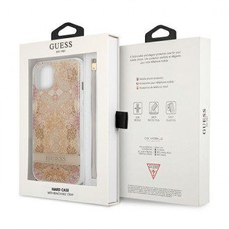 Guess GUHCP13SHFLSD iPhone 13 mini 5,4&quot; zlaté/zlaté pevné pouzdro Flower Strap