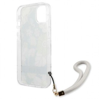 Guess GUHCP13SHFLSN iPhone 13 mini 5,4&quot; zelené/zelené pevné pouzdro Flower Strap