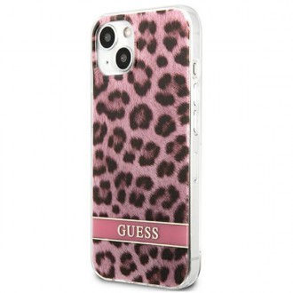 Guess GUHCP13SHSLEOP iPhone 13 mini 5,4&quot; růžové/růžové pevné pouzdro Leopard