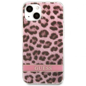 Guess GUHCP13SHSLEOP iPhone 13 mini 5,4&quot; růžové/růžové pevné pouzdro Leopard