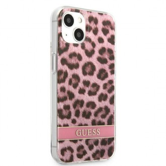 Guess GUHCP13SHSLEOP iPhone 13 mini 5,4&quot; růžové/růžové pevné pouzdro Leopard