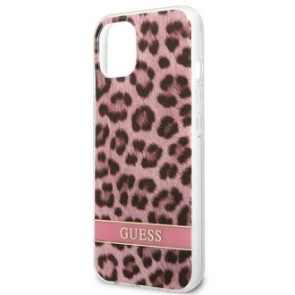 Guess GUHCP13SHSLEOP iPhone 13 mini 5,4&quot; růžové/růžové pevné pouzdro Leopard