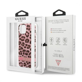 Guess GUHCP13SHSLEOP iPhone 13 mini 5,4&quot; růžové/růžové pevné pouzdro Leopard