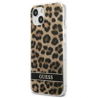 Guess GUHCP13SHSLOW iPhone 13 mini 5,4&quot; hnědé/hnědé pevné pouzdro Leopard