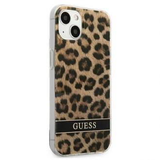 Guess GUHCP13SHSLOW iPhone 13 mini 5,4&quot; hnědé/hnědé pevné pouzdro Leopard