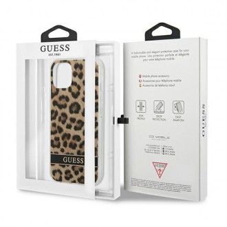 Guess GUHCP13SHSLOW iPhone 13 mini 5,4&quot; hnědé/hnědé pevné pouzdro Leopard