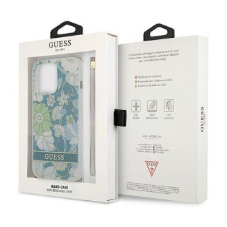 Guess GUHCP13XHFLSN iPhone 13 Pro Max 6,7&quot; zelené/zelené pevné pouzdro Flower Strap