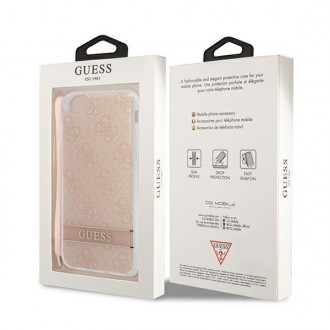 Guess GUOHCI8H4STP iPhone SE 2022 / SE 2020 / 7/ 8 růžové/růžové pevné pouzdro 4G Print Strap