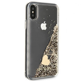 Guess GUOHCPXGLHFLGO iPhone X/Xs zlato/zlaté pevné pouzdro Glitter Charms